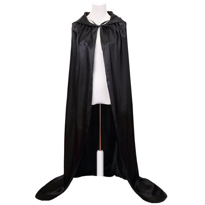 VGLOOK Unisex Hooded Halloween Christmas Cloak Costumes Party Cape Black - Image 4
